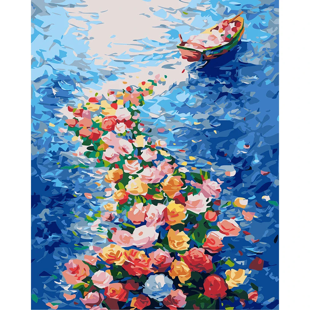 Boat in a Sea of Flowers