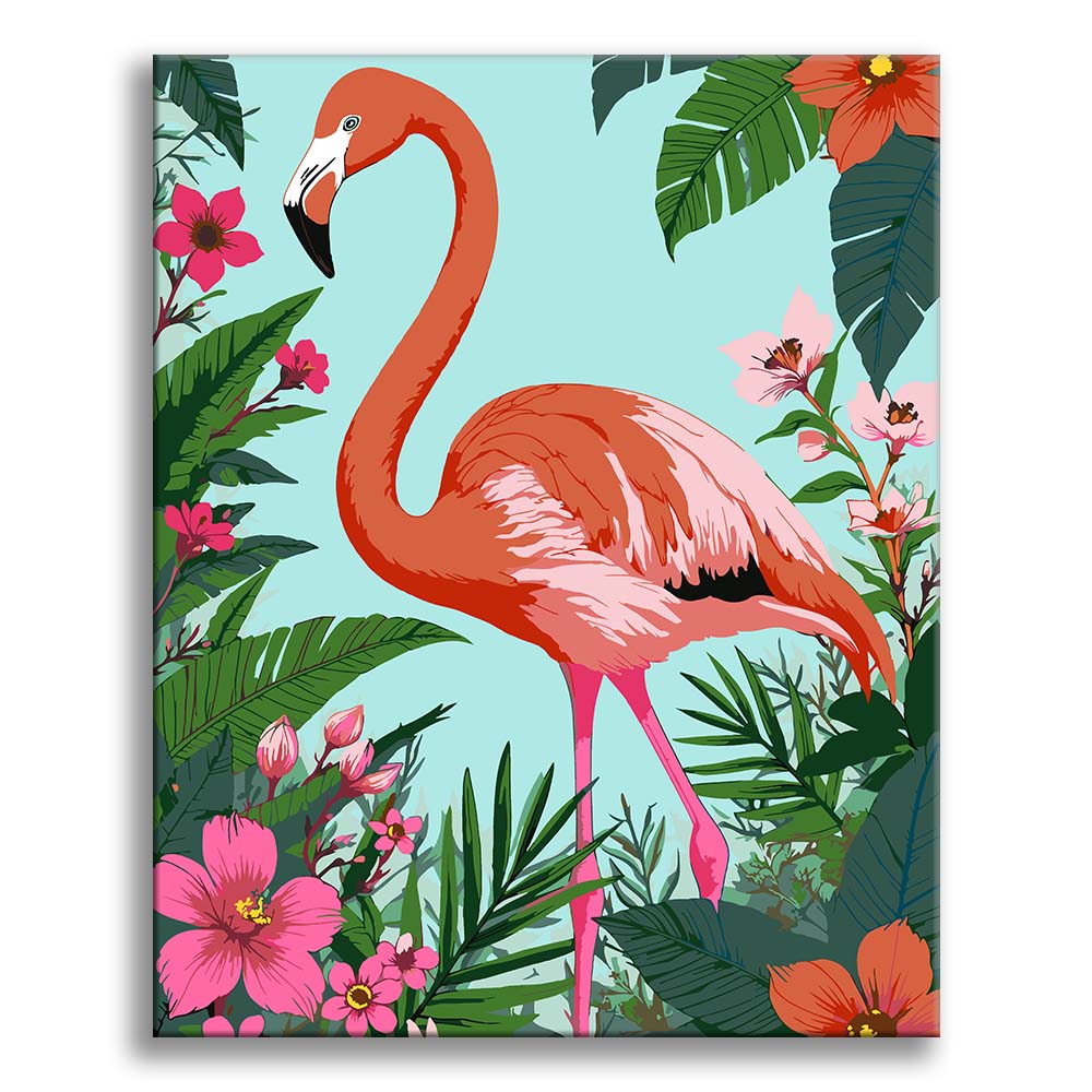 Coral Flamingo in the Tropics