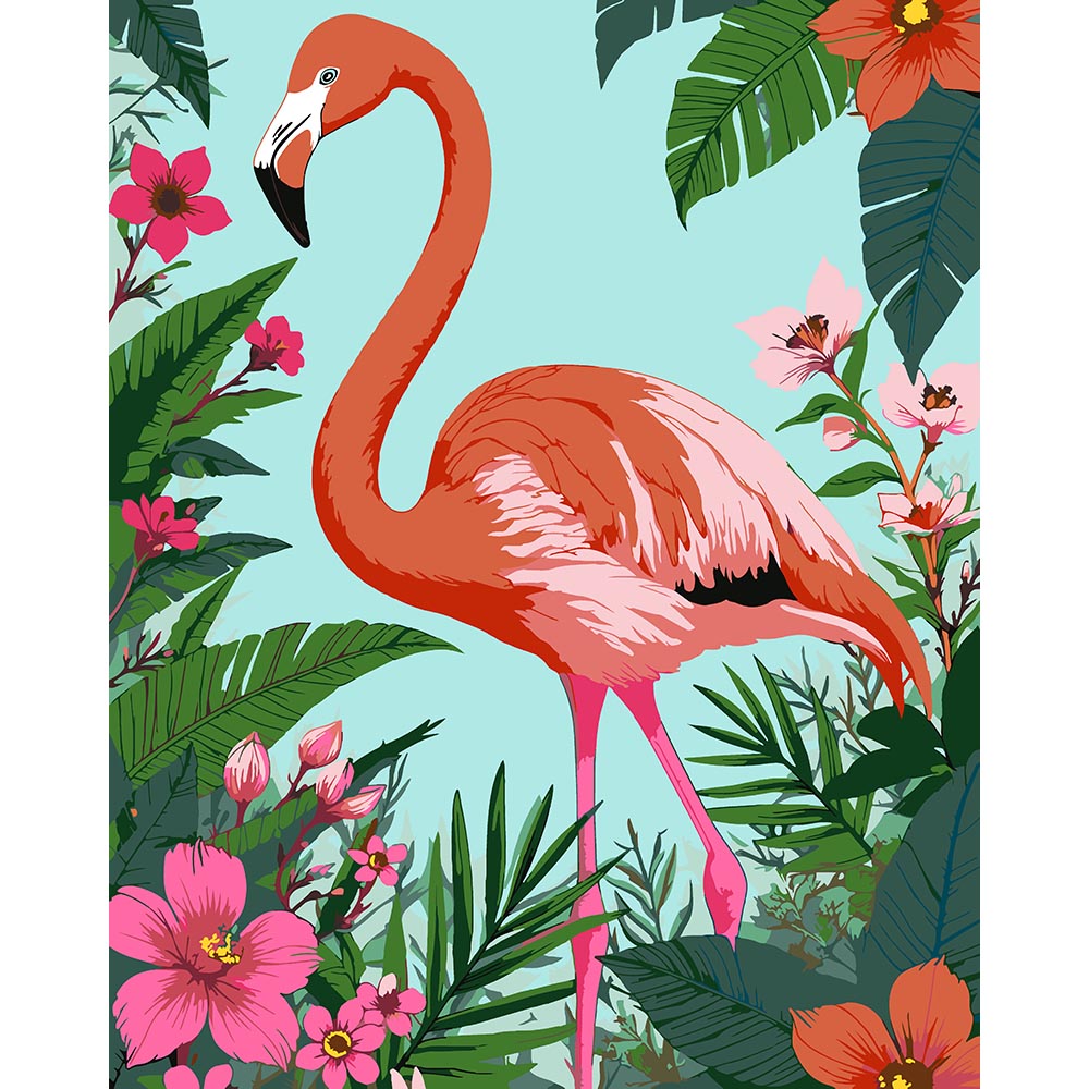 Coral Flamingo in the Tropics
