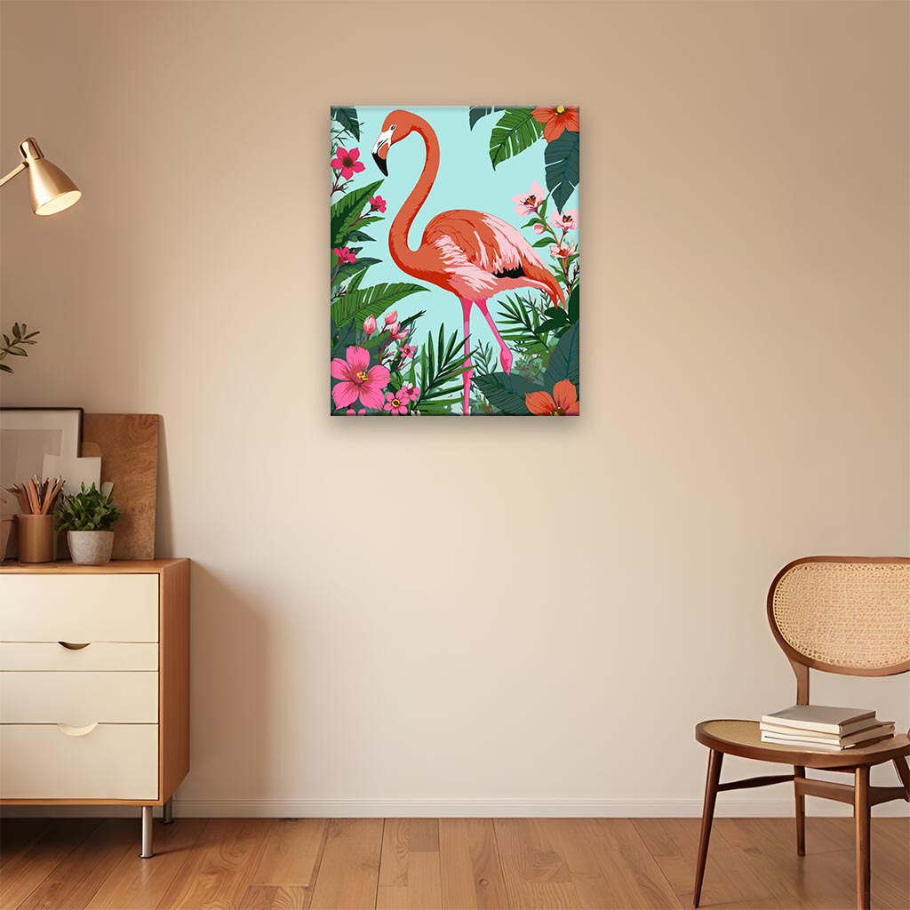 Coral Flamingo in the Tropics