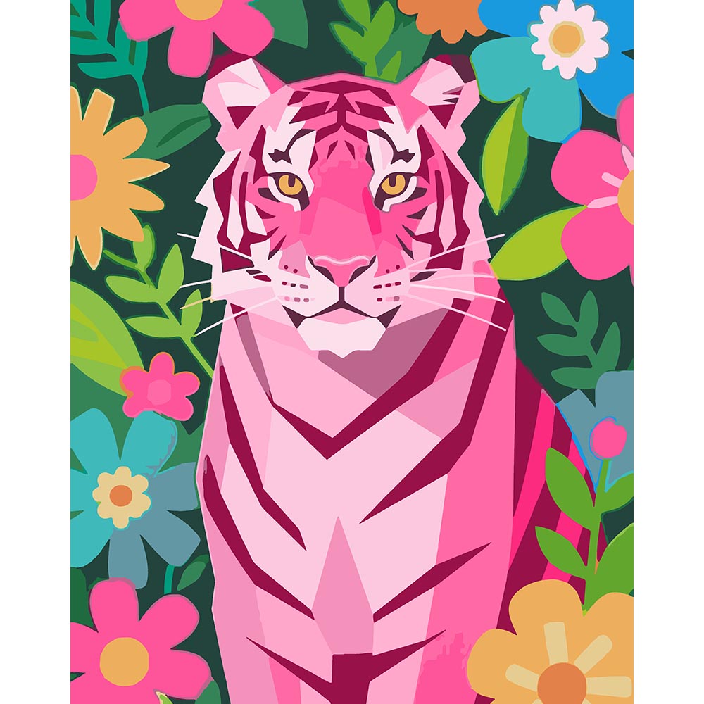 Geometric Pink Tiger 1