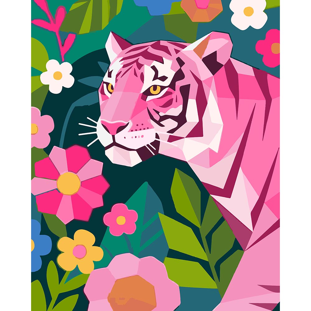 Geometric Pink Tiger 2
