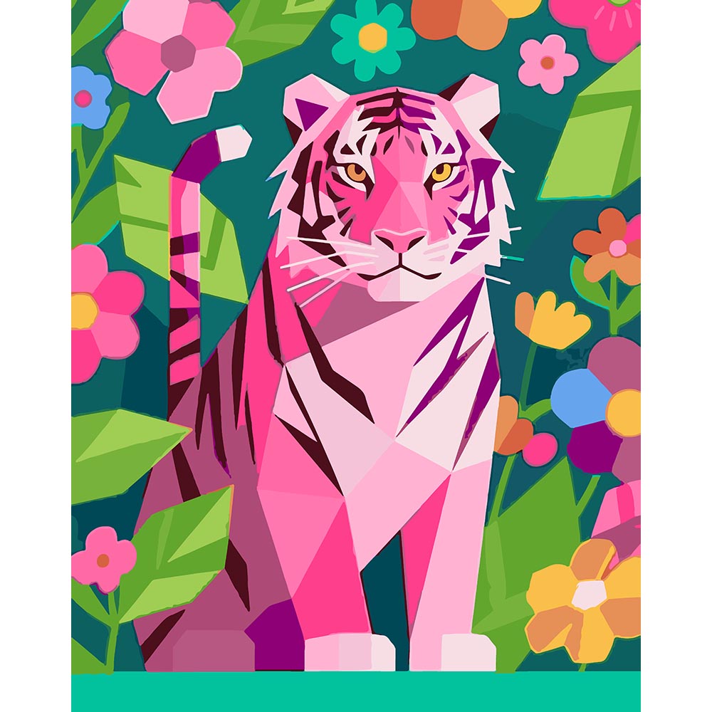 Geometric Pink Tiger 3